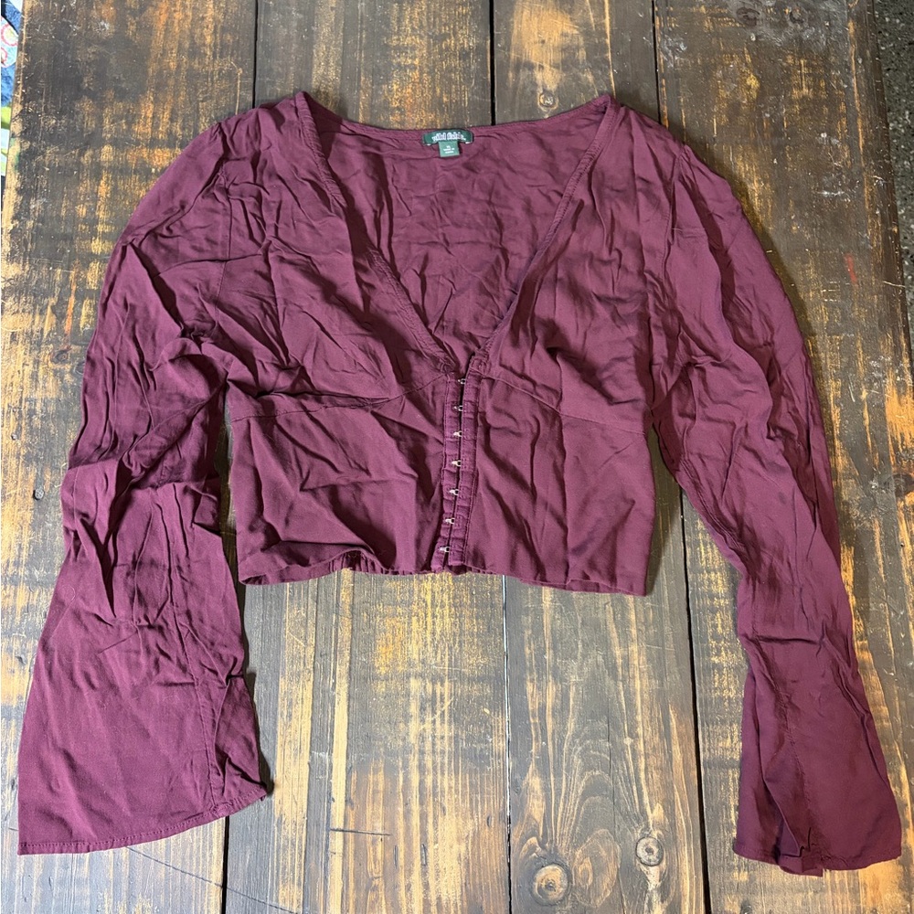 Bell Sleeve Crop Top